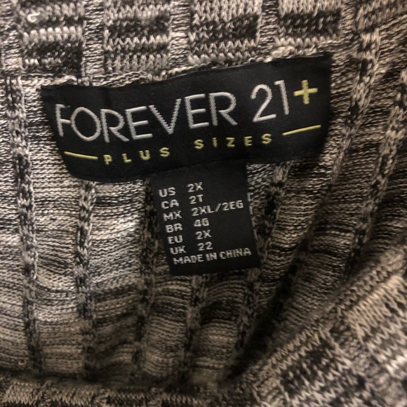 Forever 21 2X grey sweater body-con dress - Picture 2 of 3